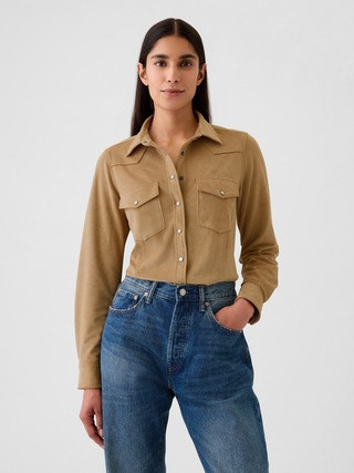 GapHeritage Vegan Suede Western Shirt | Gap (US)