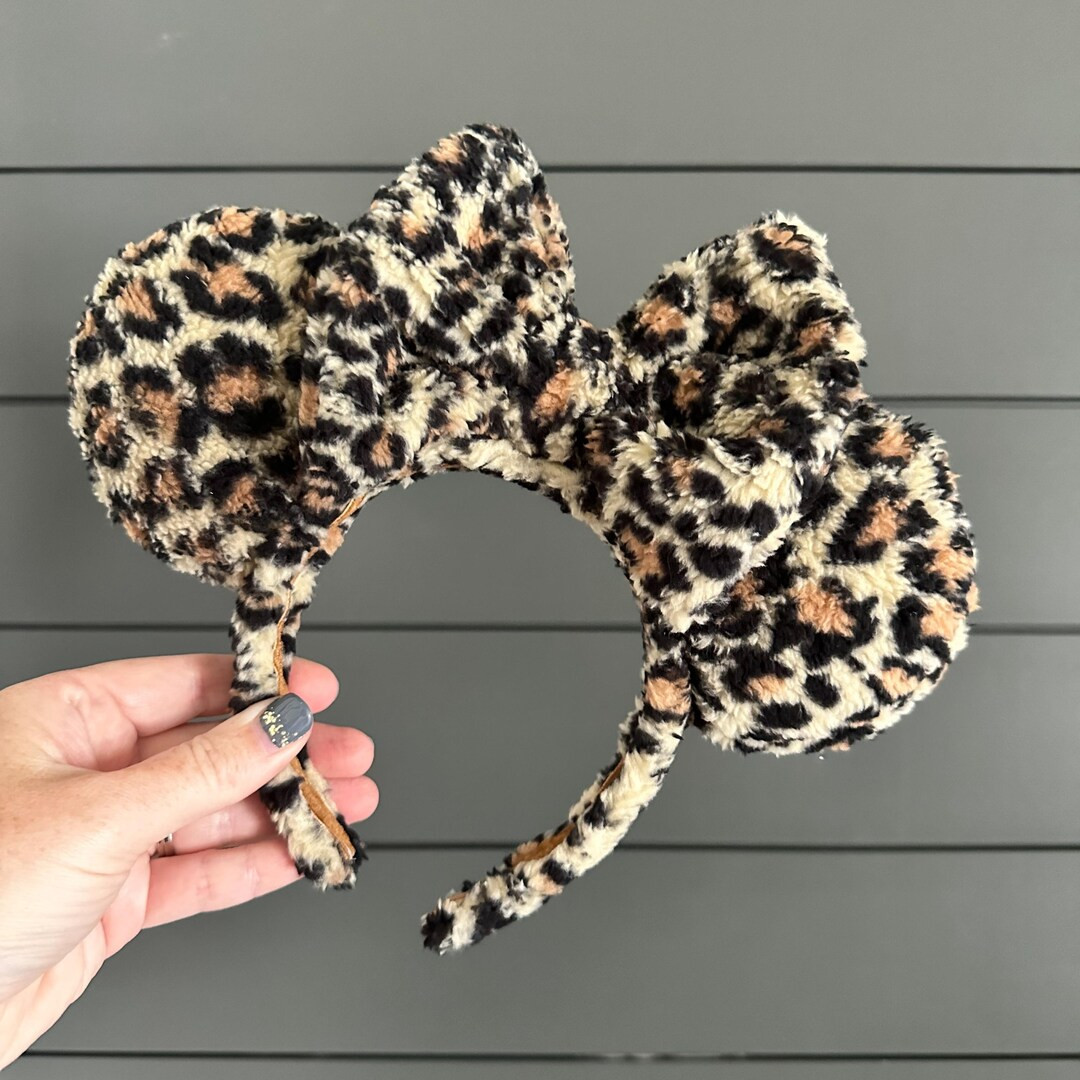 Animal Print Sherpa Minnie Ears | Leopard Sherpa Ears | Animal Kingdom Park Ears | Minnie Sherpa ... | Etsy (US)
