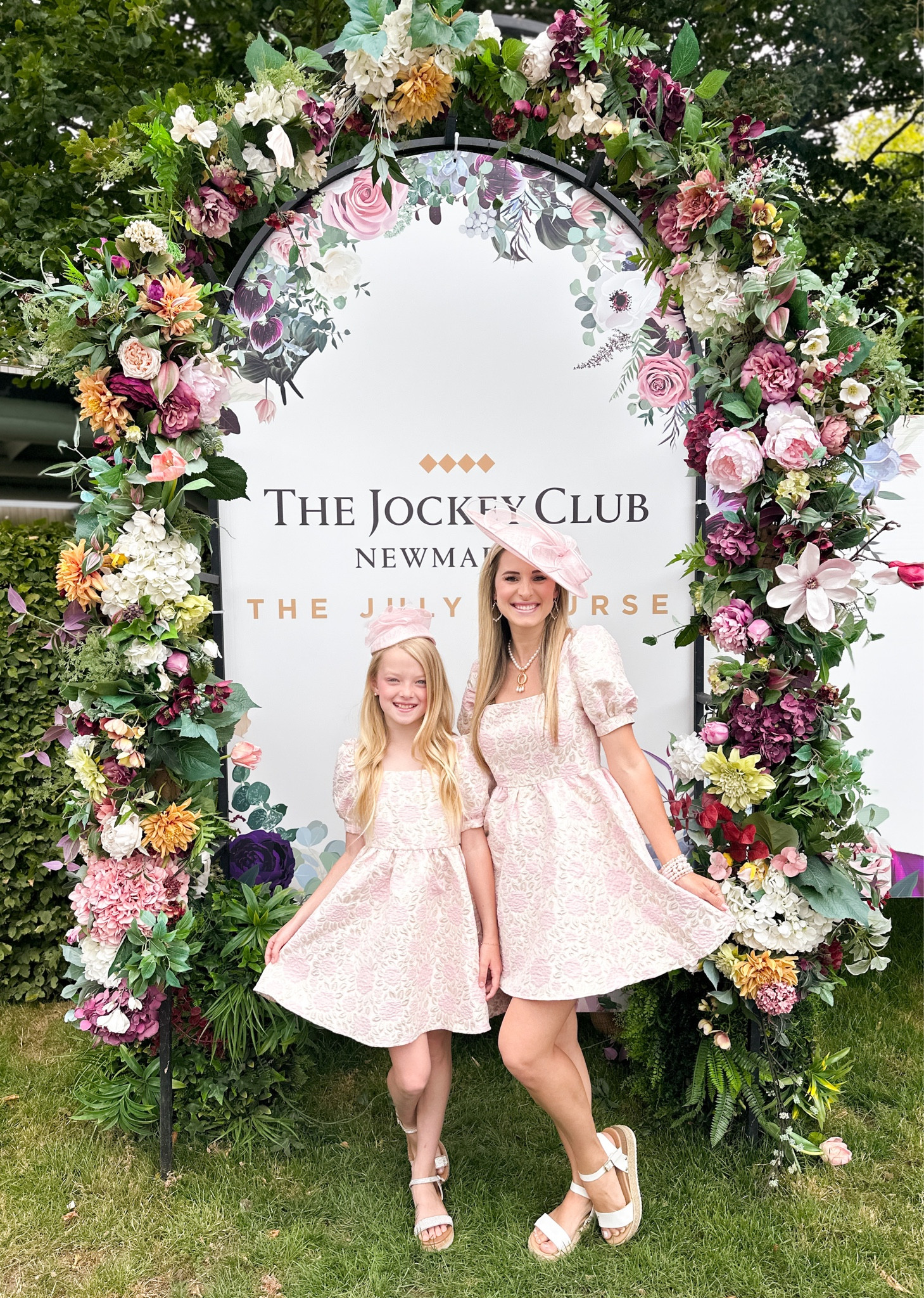 Mommy & me matching. Horse race. Derby day outfit. Mommy daughter outfit. Pink rose jacquard dress. Party dress. Shein finds. Family matching. 

#LTKstyletip #LTKfamily #LTKkids