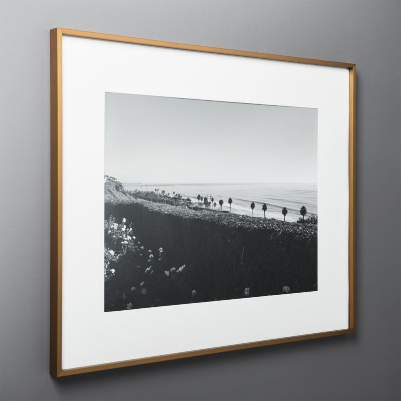 Gallery Brass Picture Frame with White Mat 18x24 + Reviews | CB2 | CB2