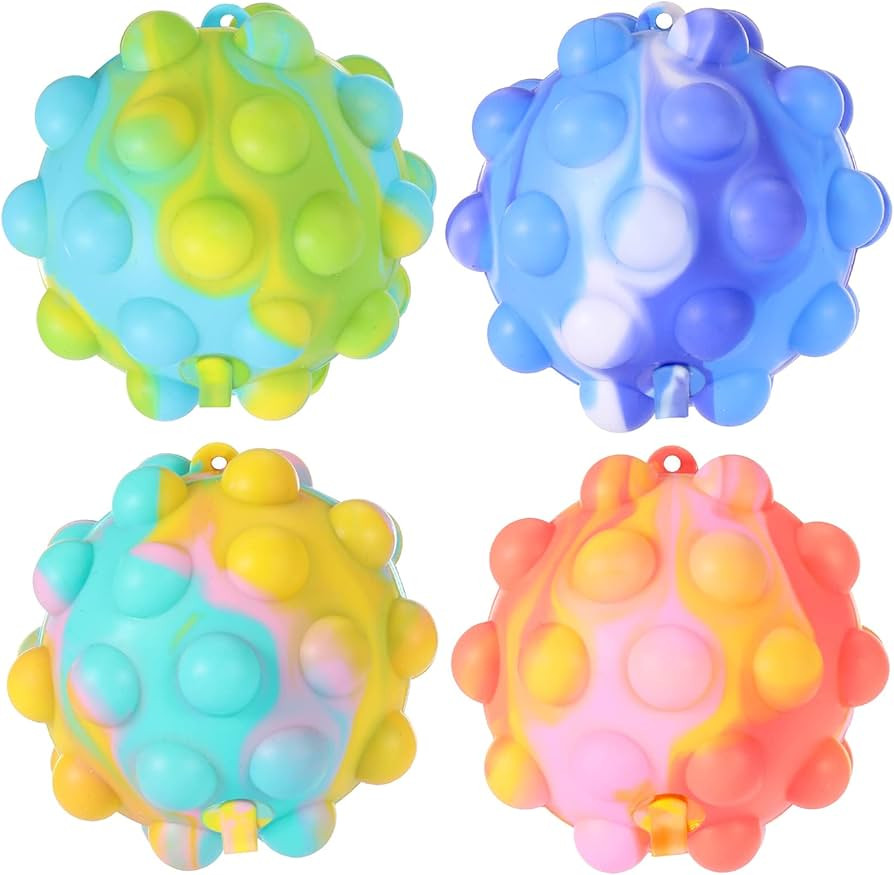 Pop Ball It Fidget Toys 4 Pack Stress Balls for Kids Adults Poppers Its 3D Squeeze Anti-Pressure ... | Amazon (US)