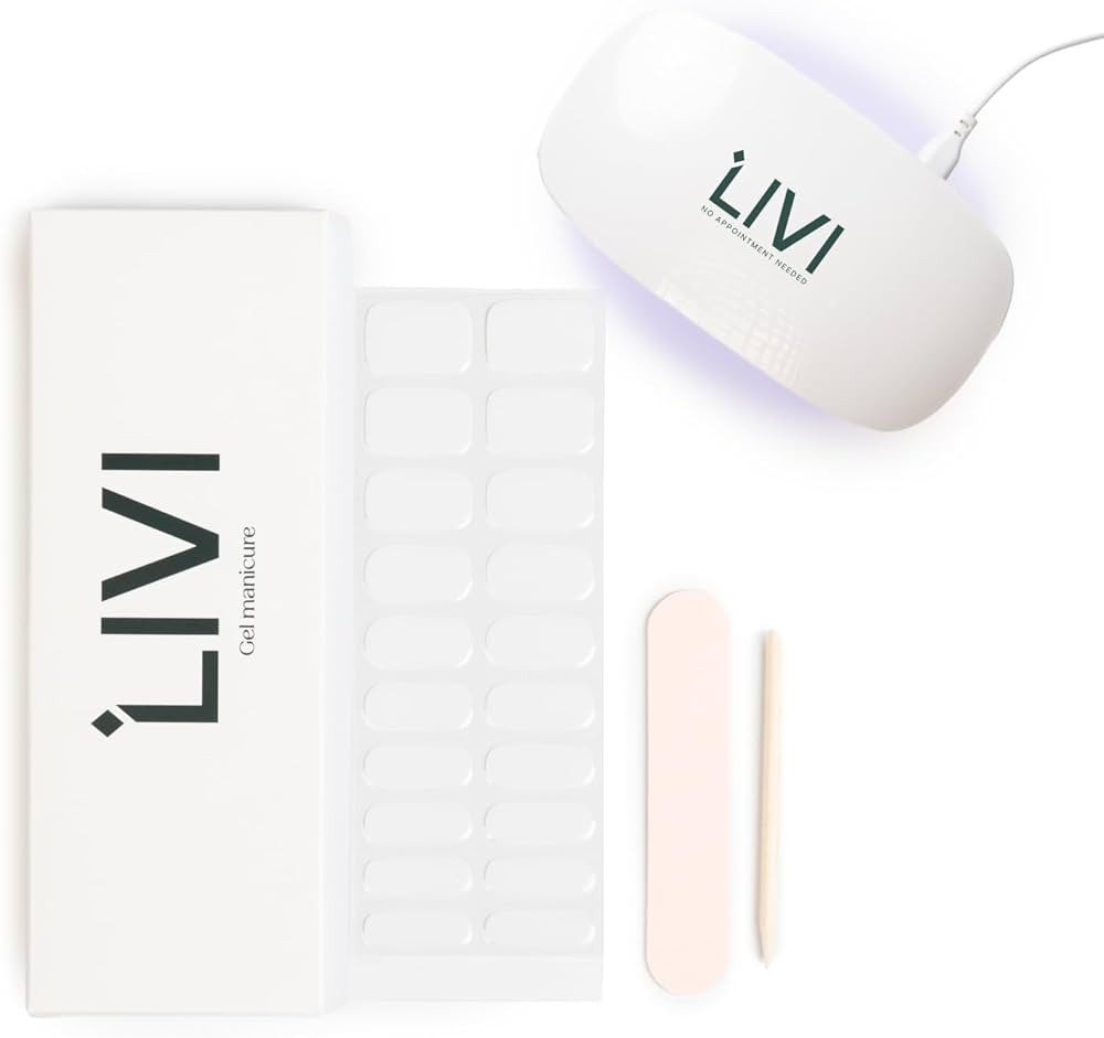 Livi Mini Gel Manicure System with UV Light – Mani Kit with 20 Nail Stickers and UV Lamp for Fa... | Amazon (US)