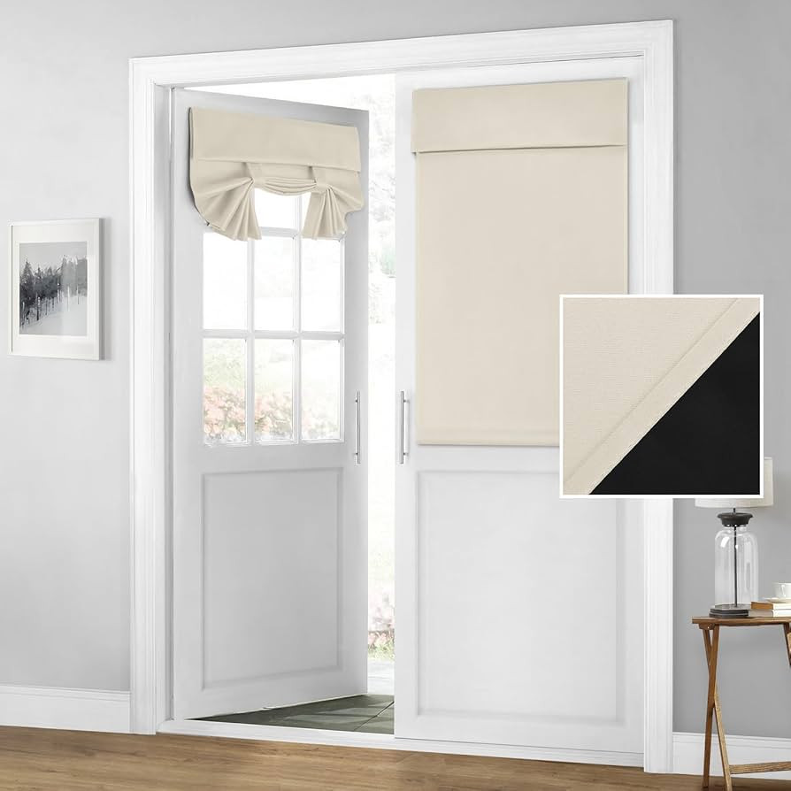 HOMEIDEAS 100% Blackout French Door Curtains, Privacy Door Curtains for Door Window, 26 X 40 Inch... | Amazon (US)