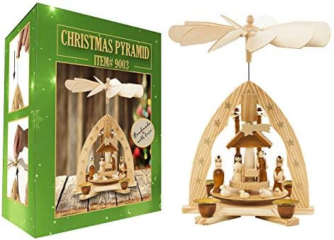 Christmas Decoration German Pyramid - 11 Inches - Wood Nativity Scene Play Set - Table Top Holiday D | Amazon (US)