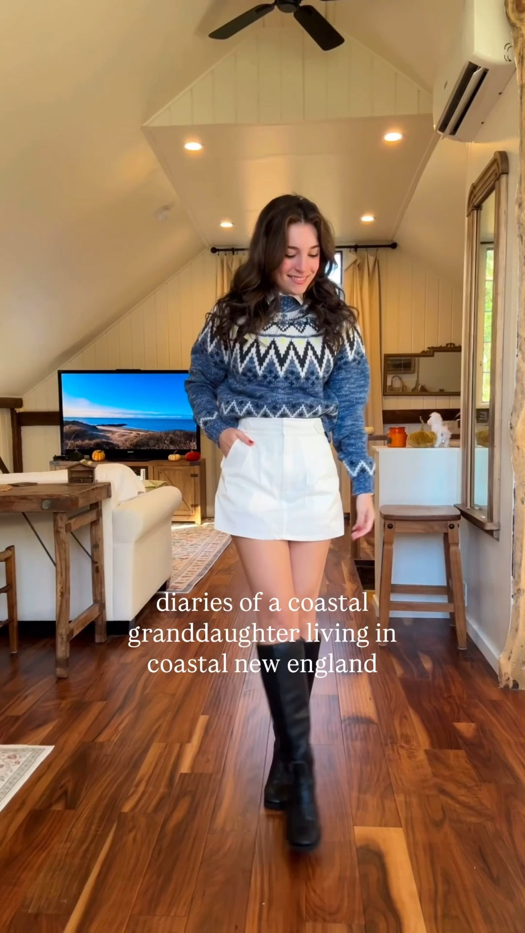 Casual autumn outfit with knee high tall boots! 👢 Boots fit true to size and I am wearing XXS in the sweater! 🤍🌊

#LTKSeasonal #LTKSaleAlert #LTKHoliday