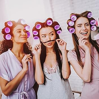 Jumbo Hair Rollers Hair Curlers. 3 inch Large Self Grip Hair Curlers for Long Hair, Big Hair Rollers | Amazon (US)