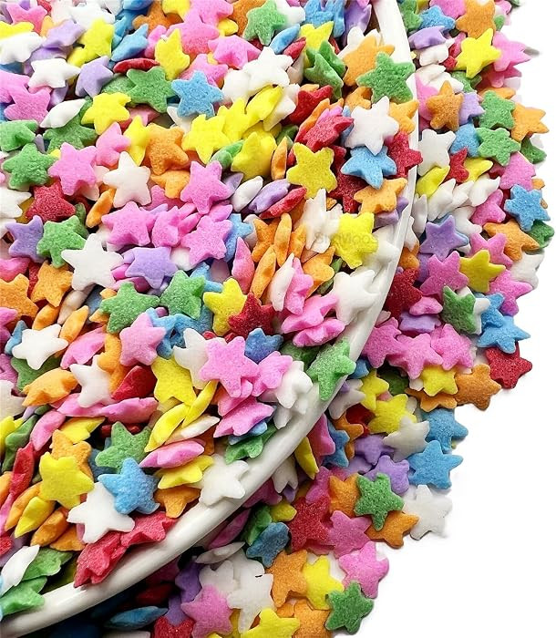 SE Si&Moos Rainbow Star Sprinkles Edible Rainbow Confetti Sprinkles     Sugar confetti,cupcake to... | Amazon (US)