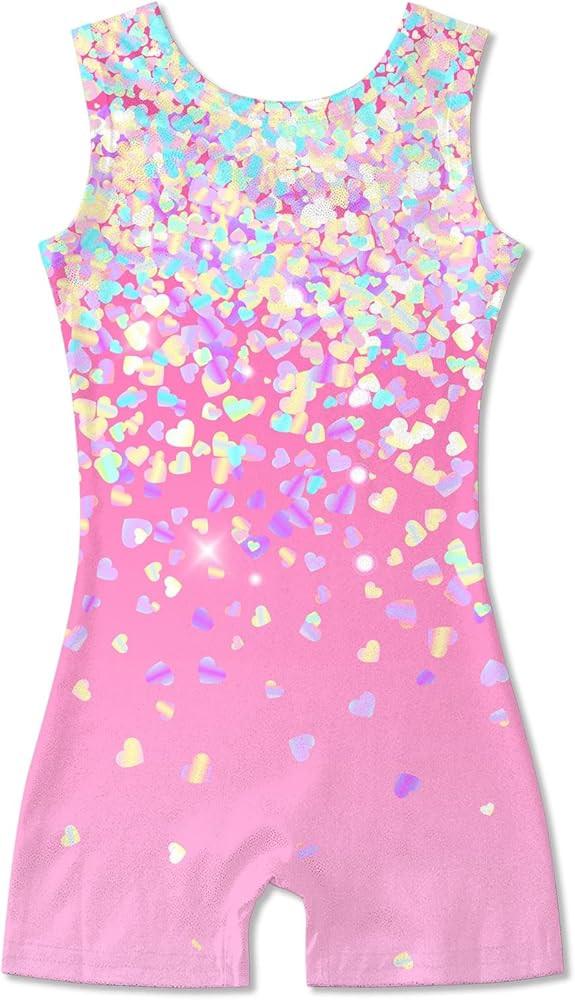Idgreatim 2-10 Years Gymnastics Leotards for Girls Sparkly Biketards Unitards Athletic Tumbling O... | Amazon (US)