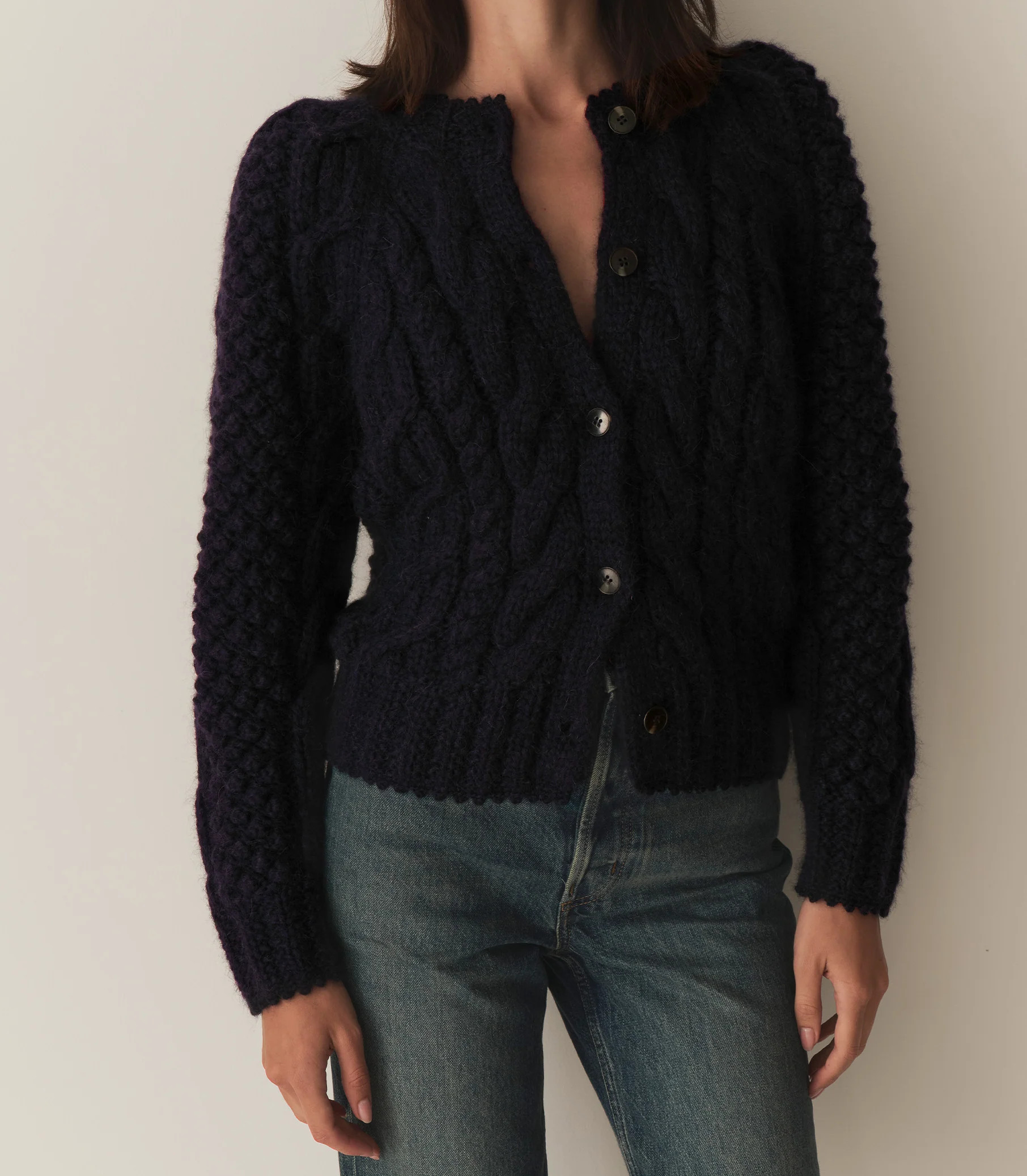 Channel Cardigan - Navy | DÔEN | DOEN