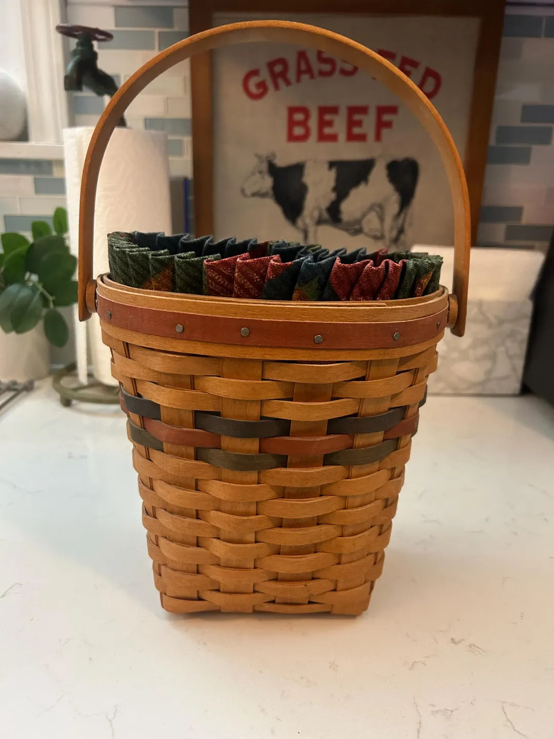 Vintage 1993 Longaberger Shades of Autumn Small Peg Basket With Fabric Liner and Protector - Etsy | Etsy (US)