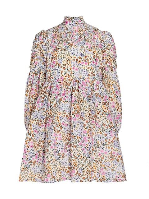 Correct Smocked Floral Mini Dress | Saks Fifth Avenue