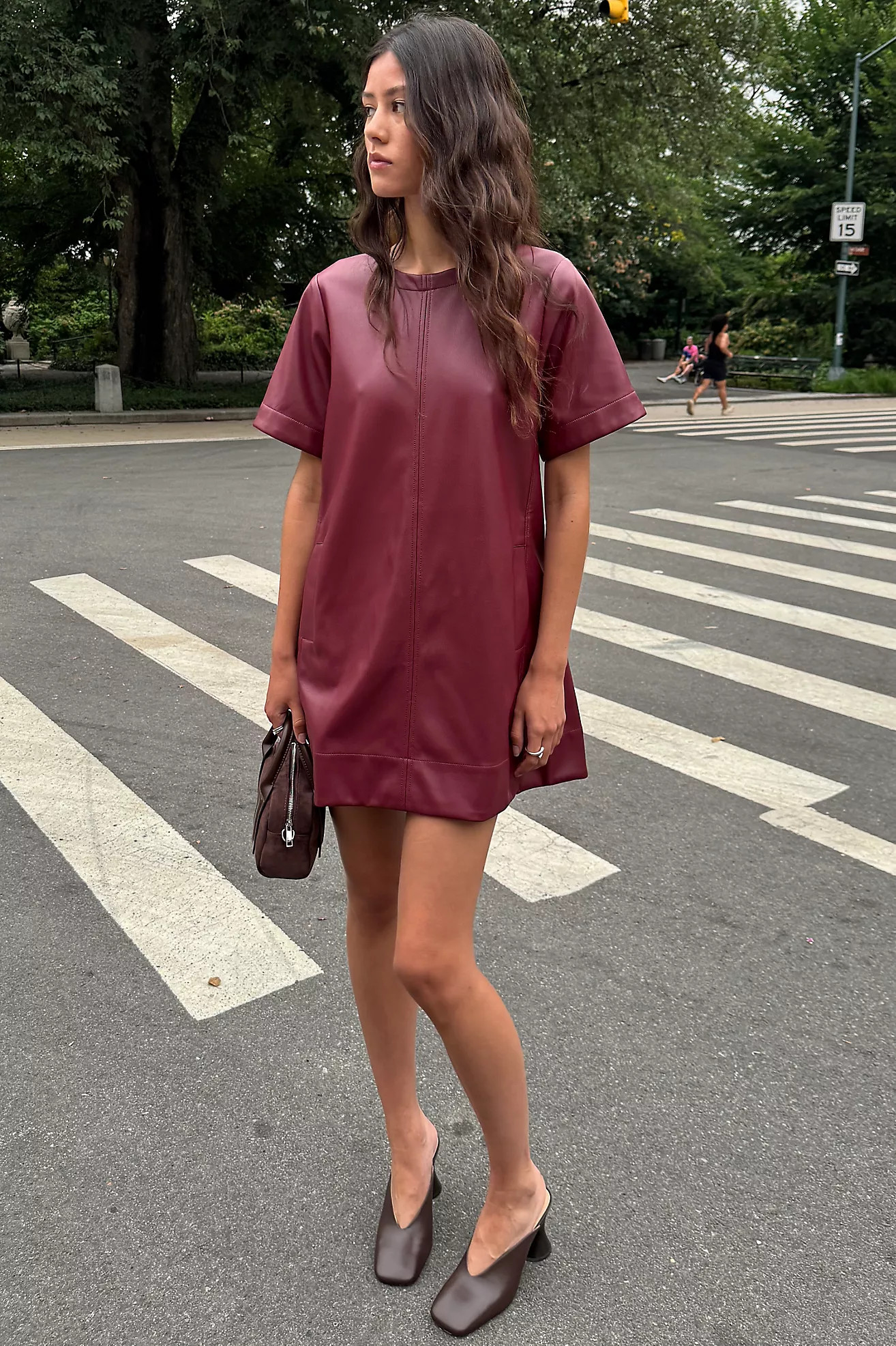 Maeve Emmy Faux-Leather Mini Dress | Anthropologie (US)