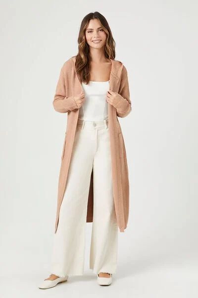Hooded Duster Cardigan Sweater | Forever 21 (US)
