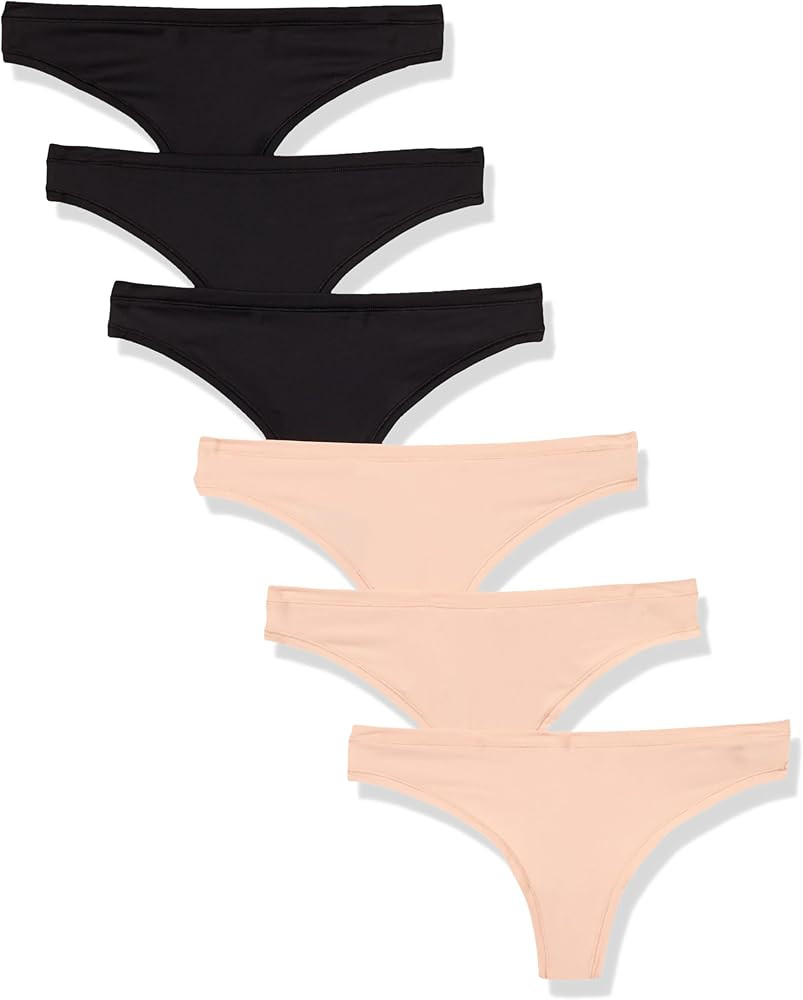 Amazon Essentials Women's Microfiber Underwear (Hipster & Thong, Available in Plus Size), Pack of... | Amazon (US)