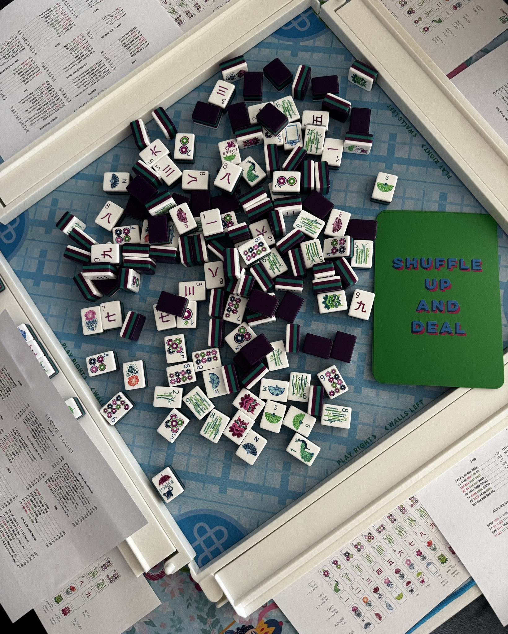 New to Mahjong?! Email yourself this post so you can save all the fancy mahjong brand websites listed below. 
This post is to help you get started or help you decide how to gift a friend so they can get started. (Save this post for info on designer brands - listed at the bottom - for when you are ready to upgrade!) 

You need a mat, a set of tiles, and racks.  If you don’t have a table small enough to set up, then get a foldable card table. The extras are the carrying case and storage cases for the mats, the tiles and the dice.

I have linked a moderately priced all in one set that I have played in person and it’s a great beginners/intermediate set. Note: it has traditional engraved tiles.

I have also linked a great printed tile set (they are usually engraved tiles), but this set is inexpensive and has custom characters (not traditional ones). You can then pair with any racks and a mat.
It would be perfect as a beginners set. Note: it may not be on prime delivery. You’ll have to double check, and the green set has a different tile face. 

I have also linked the Oh My Mahjong tile dupes from Mahjong co. that you can get for half the retail price. I have linked a few designer sets that are on the Anthropologie website for reference. 

I have also linked a Prada set for anyone interested in seeing just how expensive this game can be :)

mahjong websites that sell designer custom tile sets and accessories...
Ohmymahjong.com
Myfairmahjong.com
Themahjongline.com
Bkmahjong.com 
Bespokemahjong.com
Themahjonghouse.com
Mahjongmaven.com
Bambirdboutique.com
Maisonmahj.com
Mahjtilehaus.com


#LTKHoliday #LTKGiftGuide #LTKSeasonal