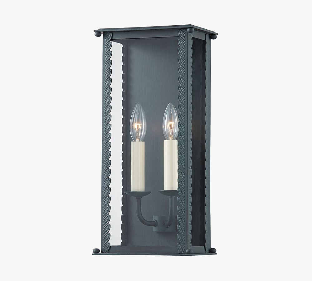 Zayd Outdoor Metal 2-Light Sconce | Pottery Barn (US)