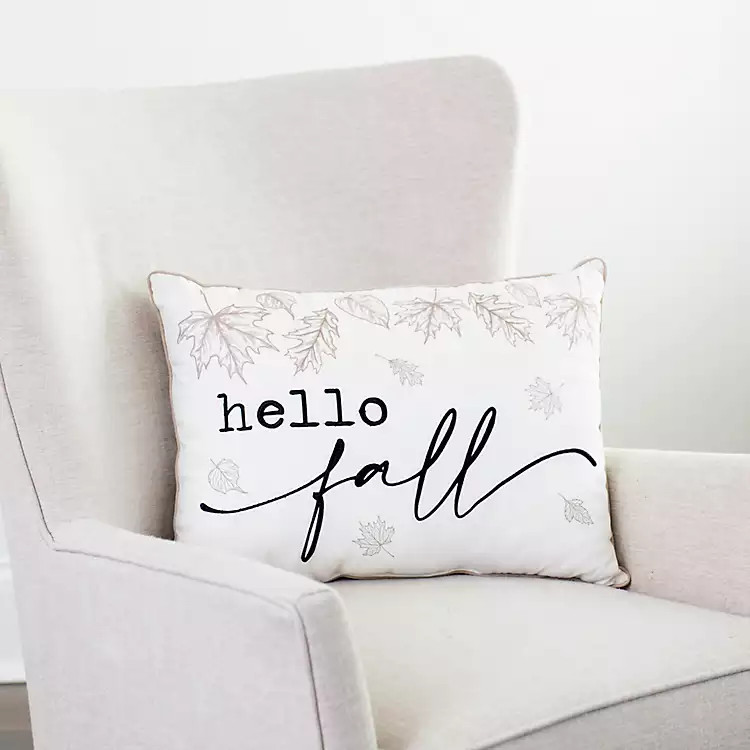 White Hello Fall Pillow | Kirkland's Home