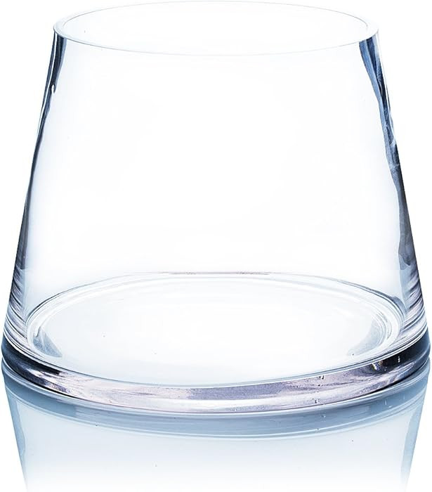 WGV Tapered Glass Vase, Width 8", Height 6", (Multiple Sizes Choices) Clear Taper up Cylinder Flo... | Amazon (US)