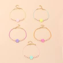 5pcs Girls Flower Bead Anklet | SHEIN