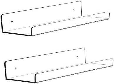 CY craft Wall Mounted Acrylic Floating Shelf 15 Inch Clear Ledge Shelf, Invisible Nursery Kids Bo... | Amazon (US)