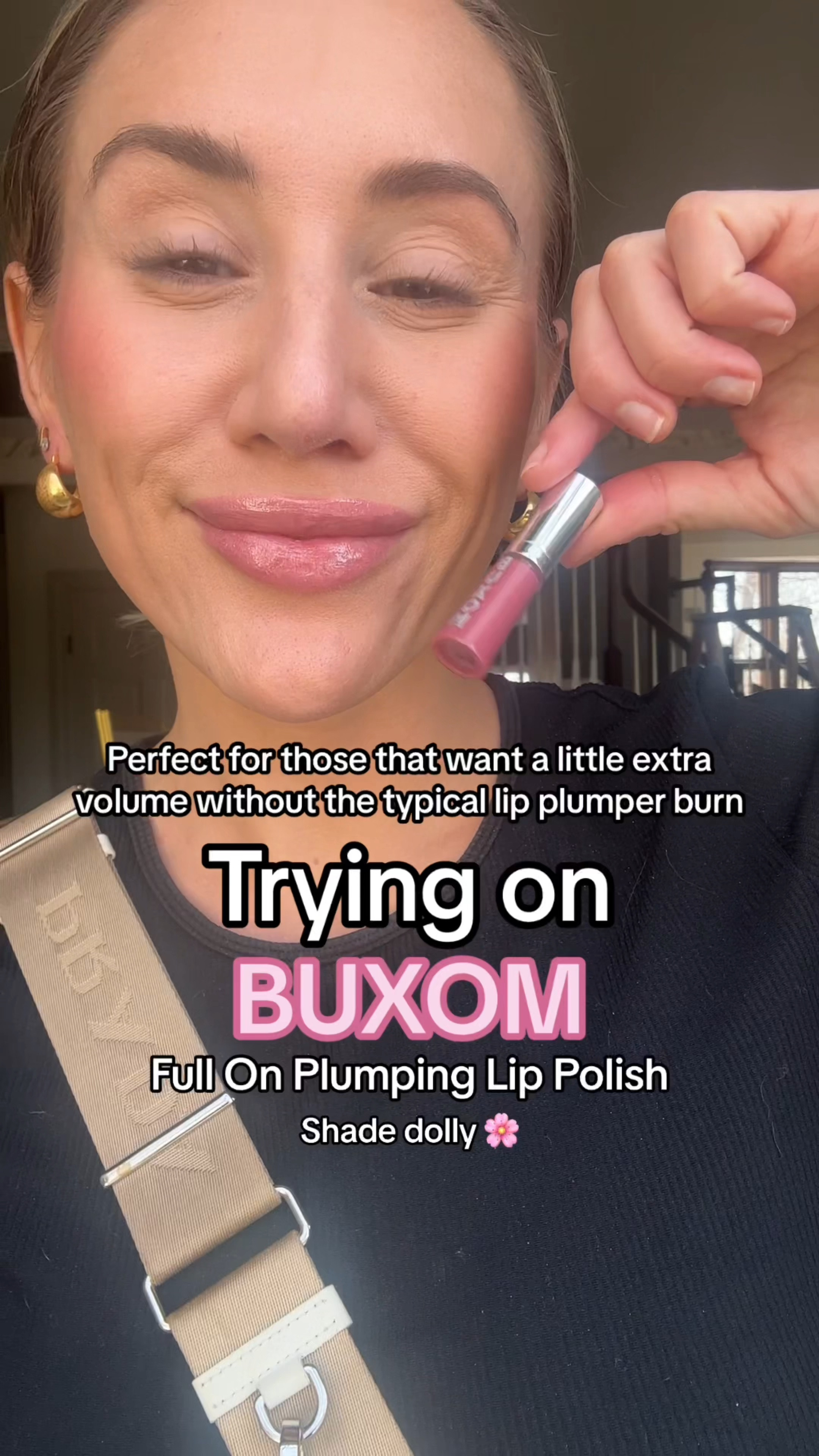 A beautiful pink lipstick shade in a gentle lip plumping gloss. This is much gentler than some lip plumpers and does not burn. It’s more of a minty tingle and makes your lips appear plumper and volumized. Beautiful pink mauve glossy shimmer shade by buxom cosmetics. Staying in my makeup bag all spring!

#lipstick #lipplumpinggloss #lipgloss

#LTKfindsunder50 #LTKbeauty #LTKVideo