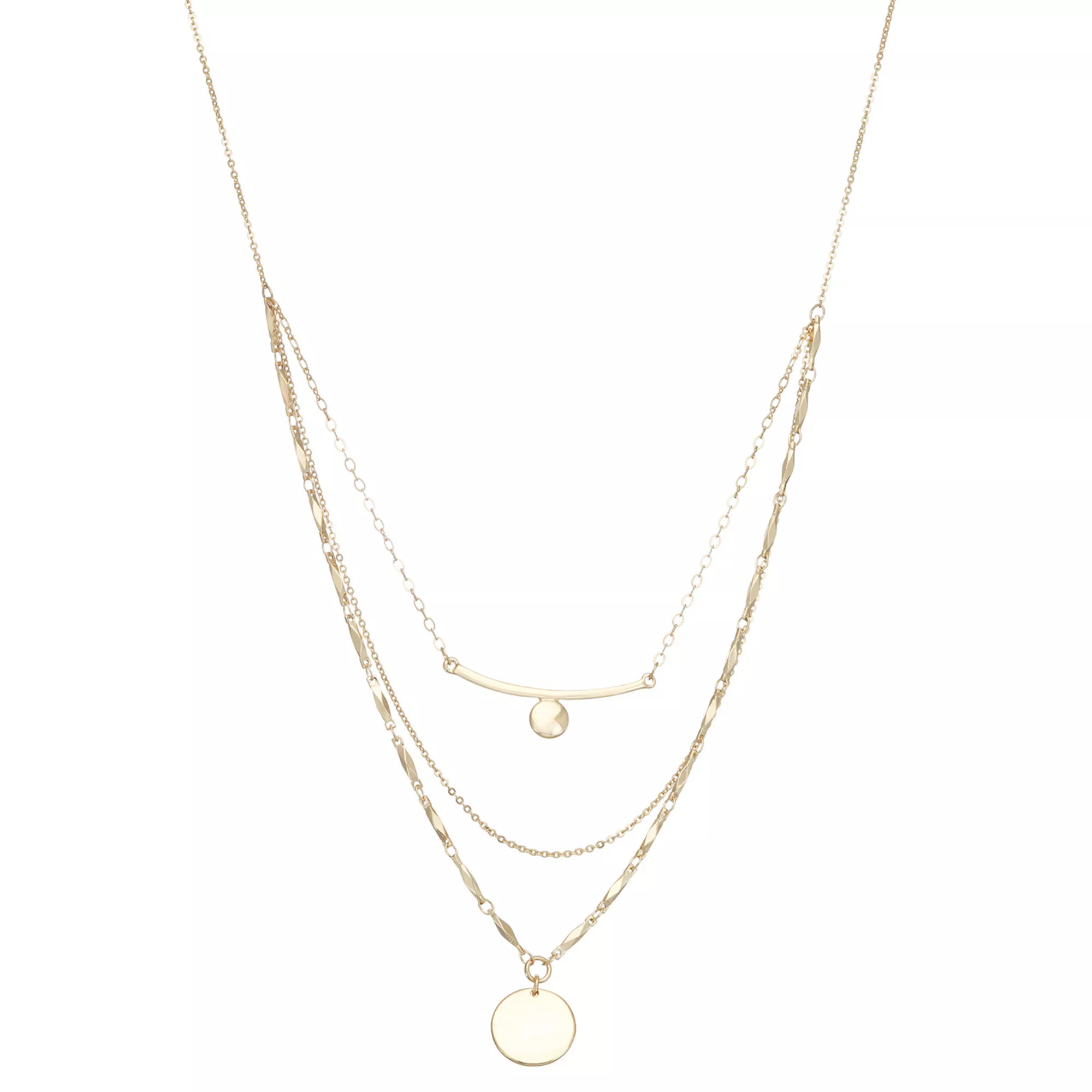 Nine West Multi-Row Circle Pendant Necklace | Kohl's