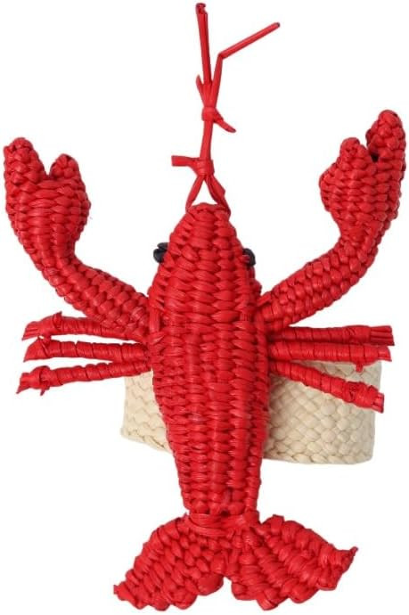 Lobster Napkin Rings, Set of 2, Handmade Raffia Jute Napkin Rings,anillos para servilletas, Anima... | Amazon (US)