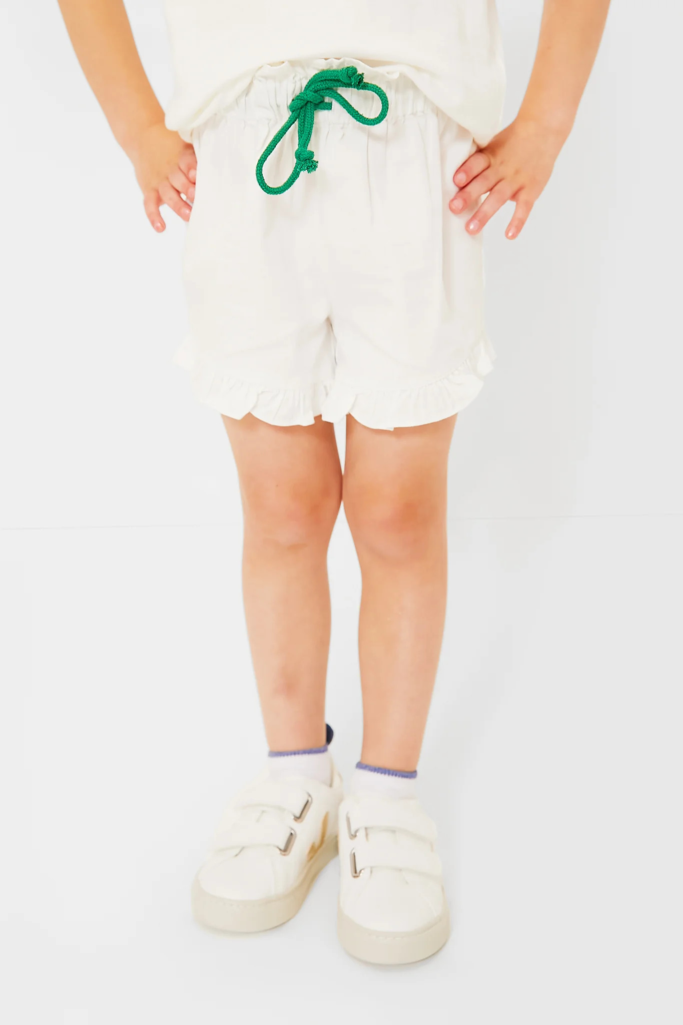 Exclusive Green Piping White Stella Shorts | Tuckernuck (US)