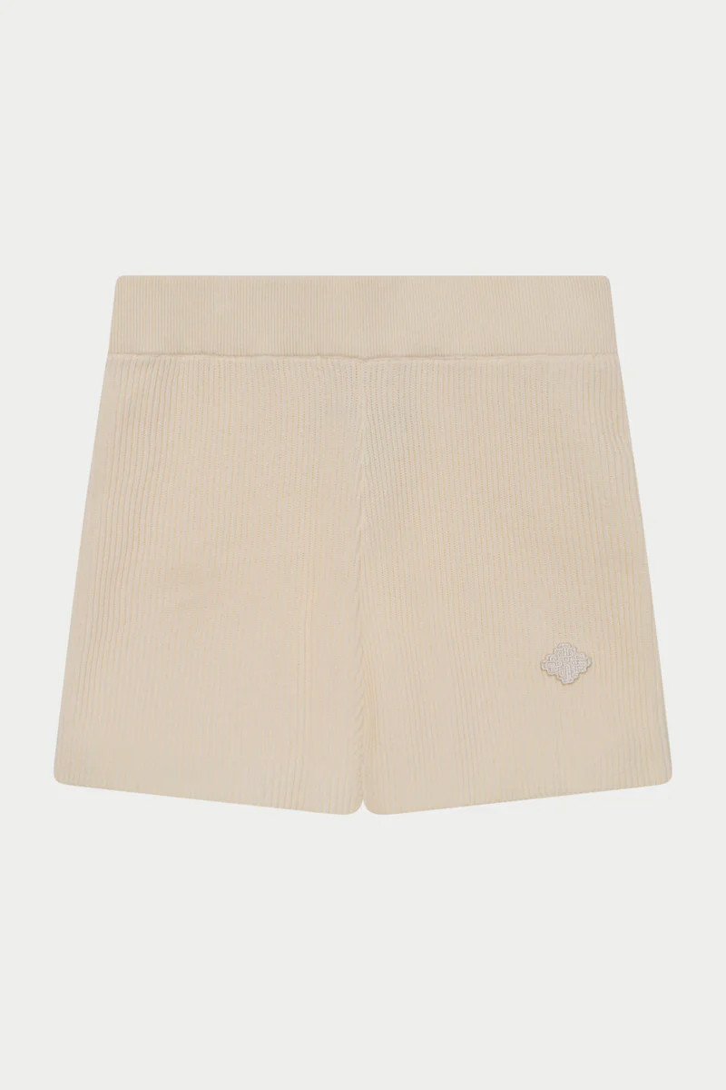 KNITTED MINI SHORTS - BUTTERMILK | The Couture Club
