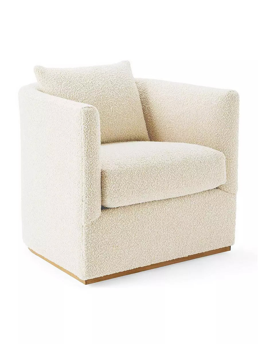 Parkwood Swivel Chair in Bouclé | Serena and Lily