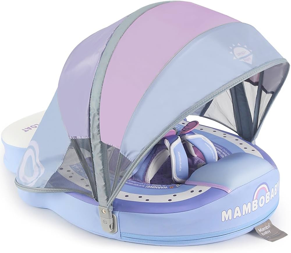 Upgraded Baby Pool Float Newest Mambobaby Swim Float Non-Inflatable Baby Floats with Canopy for 3... | Amazon (US)