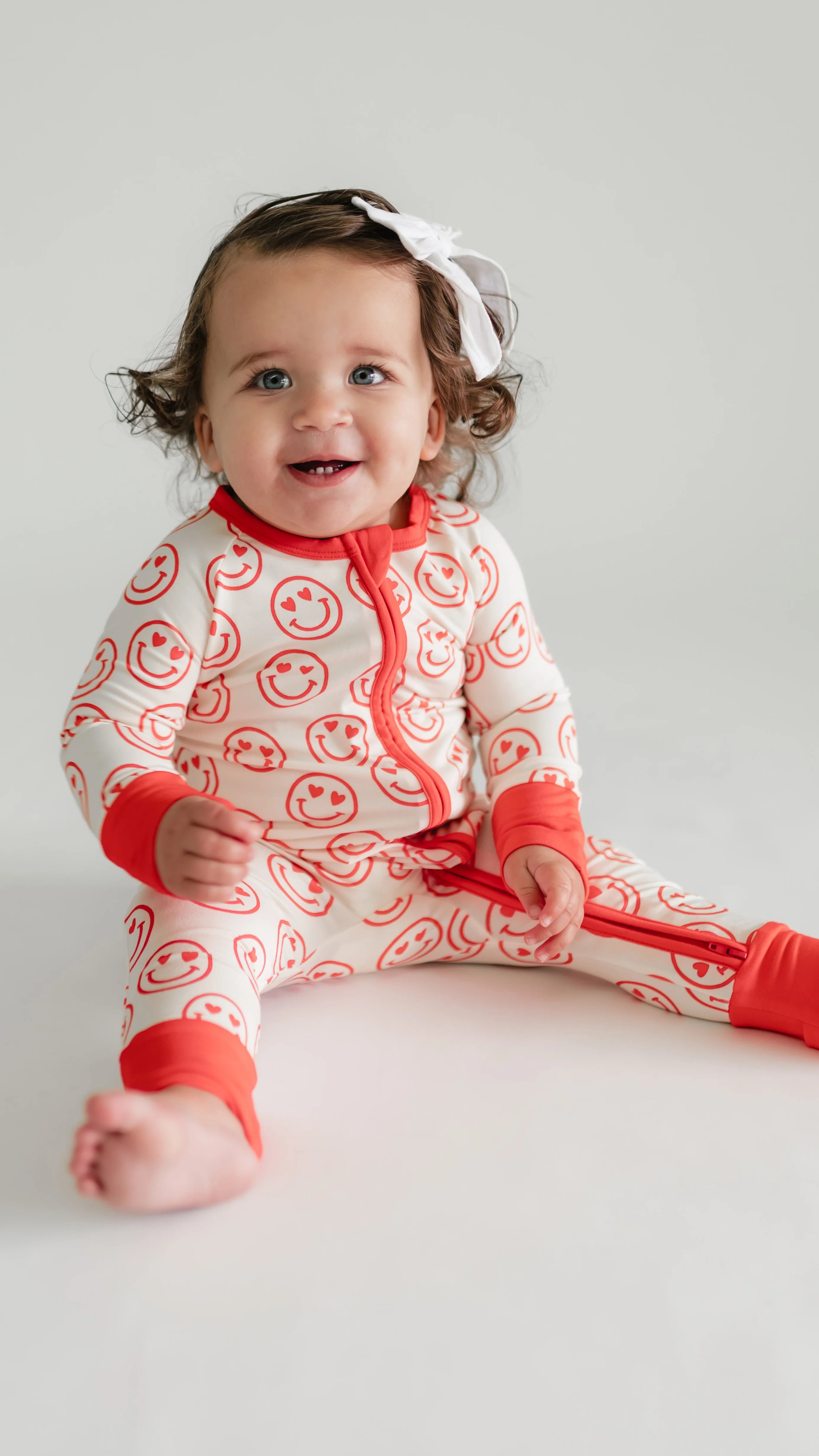 Infant Romper in Heart Smileys | Silks Design