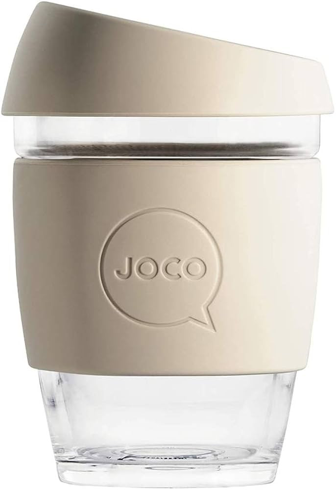 JOCO Cup 12oz - Eco-innovative Borosilicate Glass Reusable Classic Cup - (Sandstone) | Amazon (US)