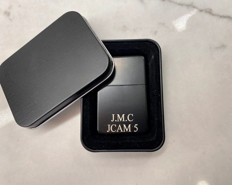 Personalized Matt Black Engraved Lighter, Custom Wedding Role Lighter, Best Man Lighter, Groomsma... | Etsy (US)