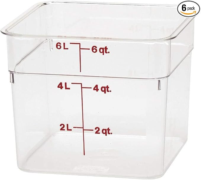 Cambro Food Storage Container - Classic Series Square - 6 QT (Quart) - Commercial Grade for Food ... | Amazon (US)