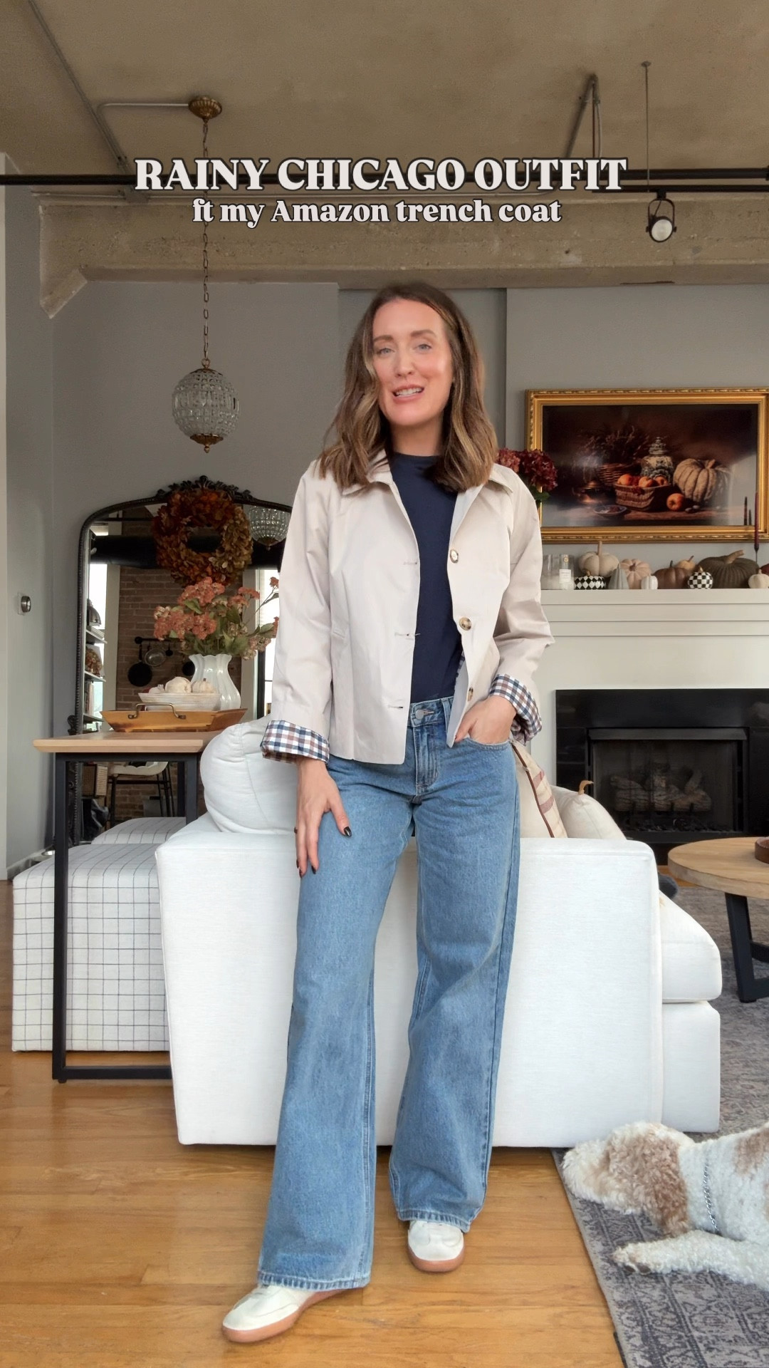 Rainy day Chicago outfit! Can’t get over how good of an Sezane look for less this Amazon trench coat is! I got my true size. The t shirt and jeans will be on a deeper discount tomorrow!! 

#LTKFallSale #LTKStyleTip #LTKSeasonal
