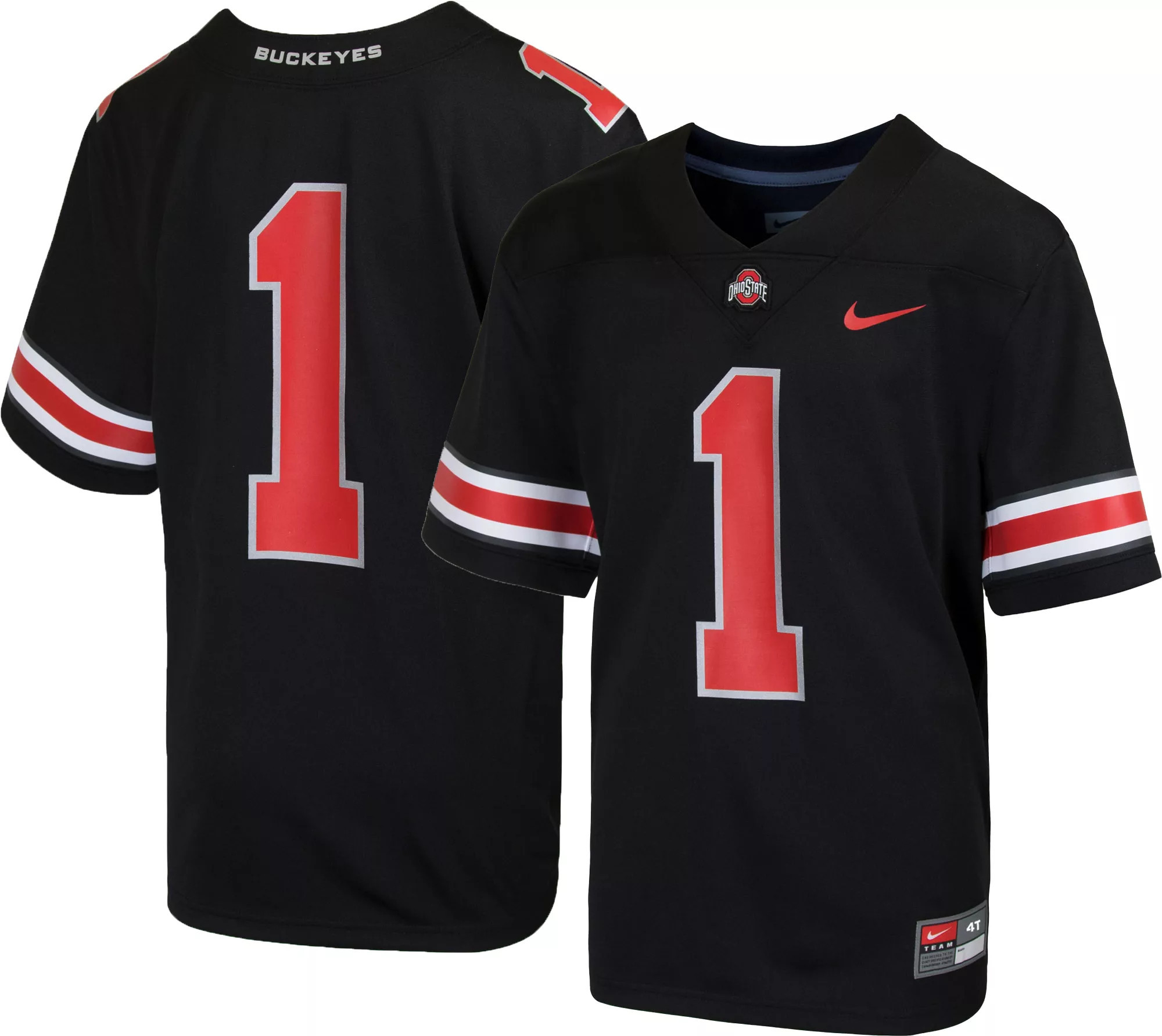 Nike Toddler Ohio State Buckeyes #1 Black Untouchable Game Football Jersey, Boys', 2T | DICK'S Sporting Goods