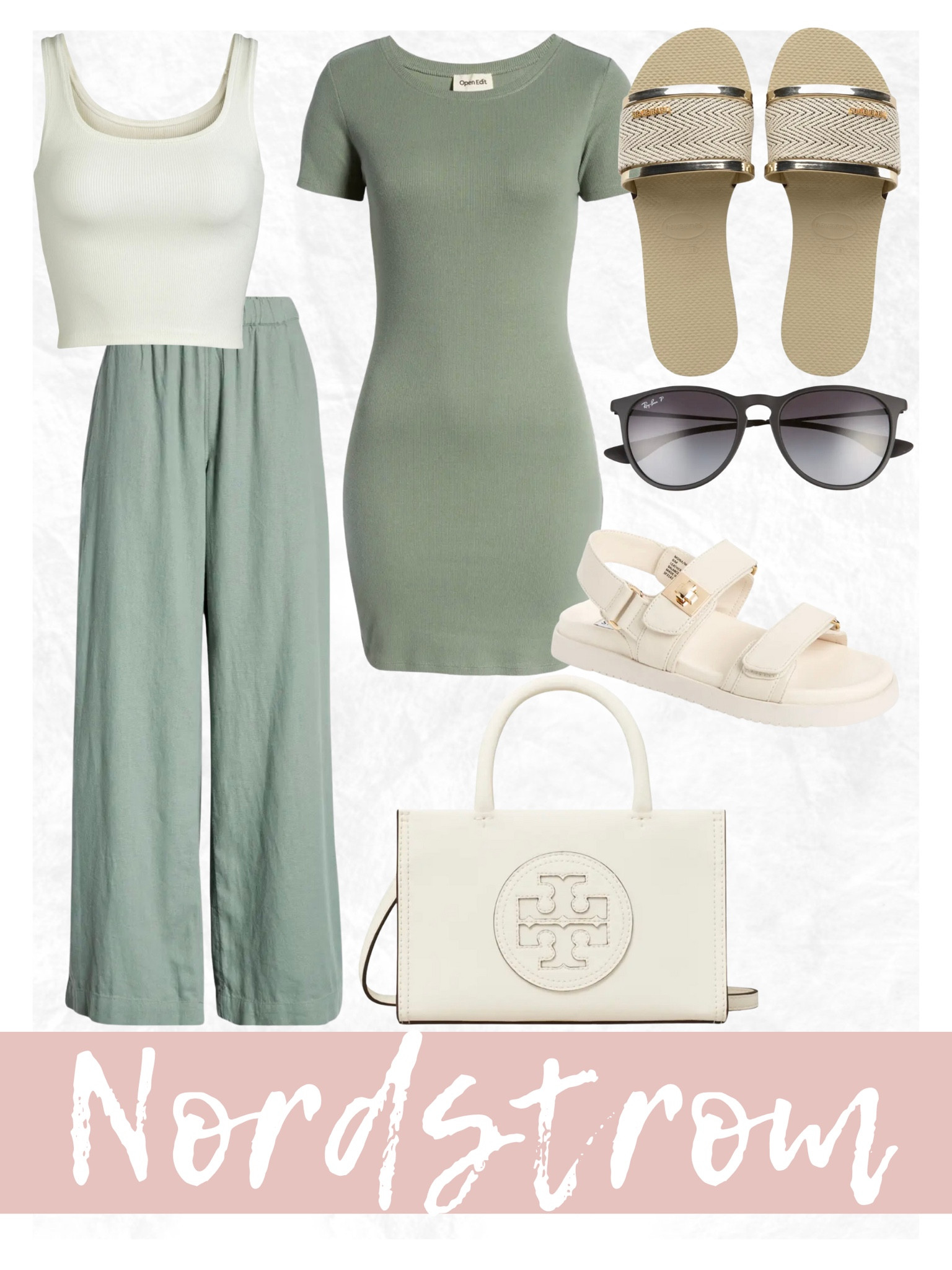 Nordstrom spring style, vacation style, linen pants, bodycon dress, crop top, tank, cami, sandals, buckle sandals, tote bag, Tory Burch 

#LTKtravel #LTKstyletip #LTKSeasonal