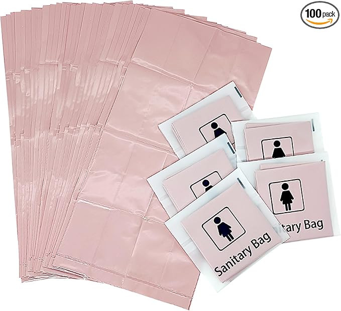 Sanitary Napkin Disposal Bags, Individually Wrapped, 100 Pack Feminine Hygiene Disposal Bags for ... | Amazon (US)