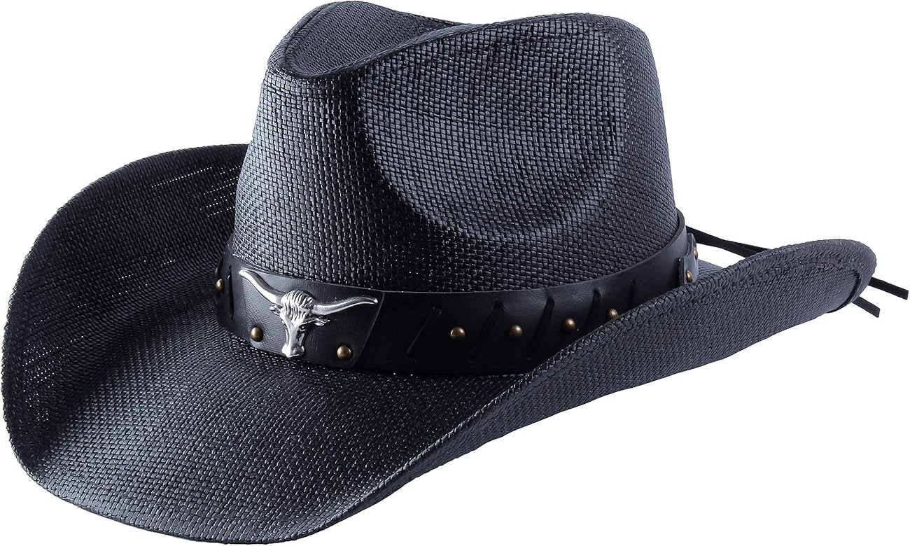 Western Outback Cowboy Hat Men's Women's Style Straw Felt Canvas | Amazon (US)