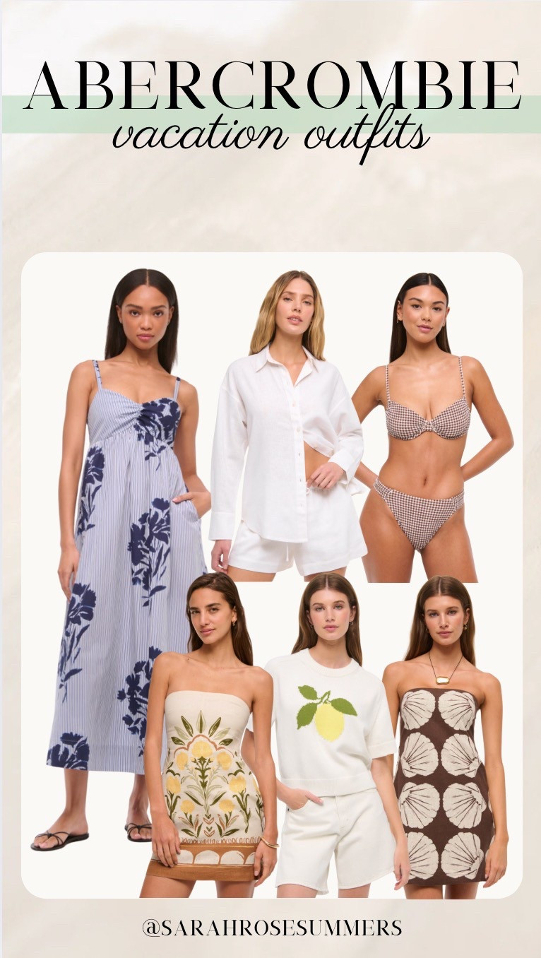 Abercrombie Vacation Outfits on sale. Use code AFLTK for 25% off. Swimsuits and coverups on sale. Dresses on sale. 

#LTKSaleAlert #LTKSwim #LTKStyleTip