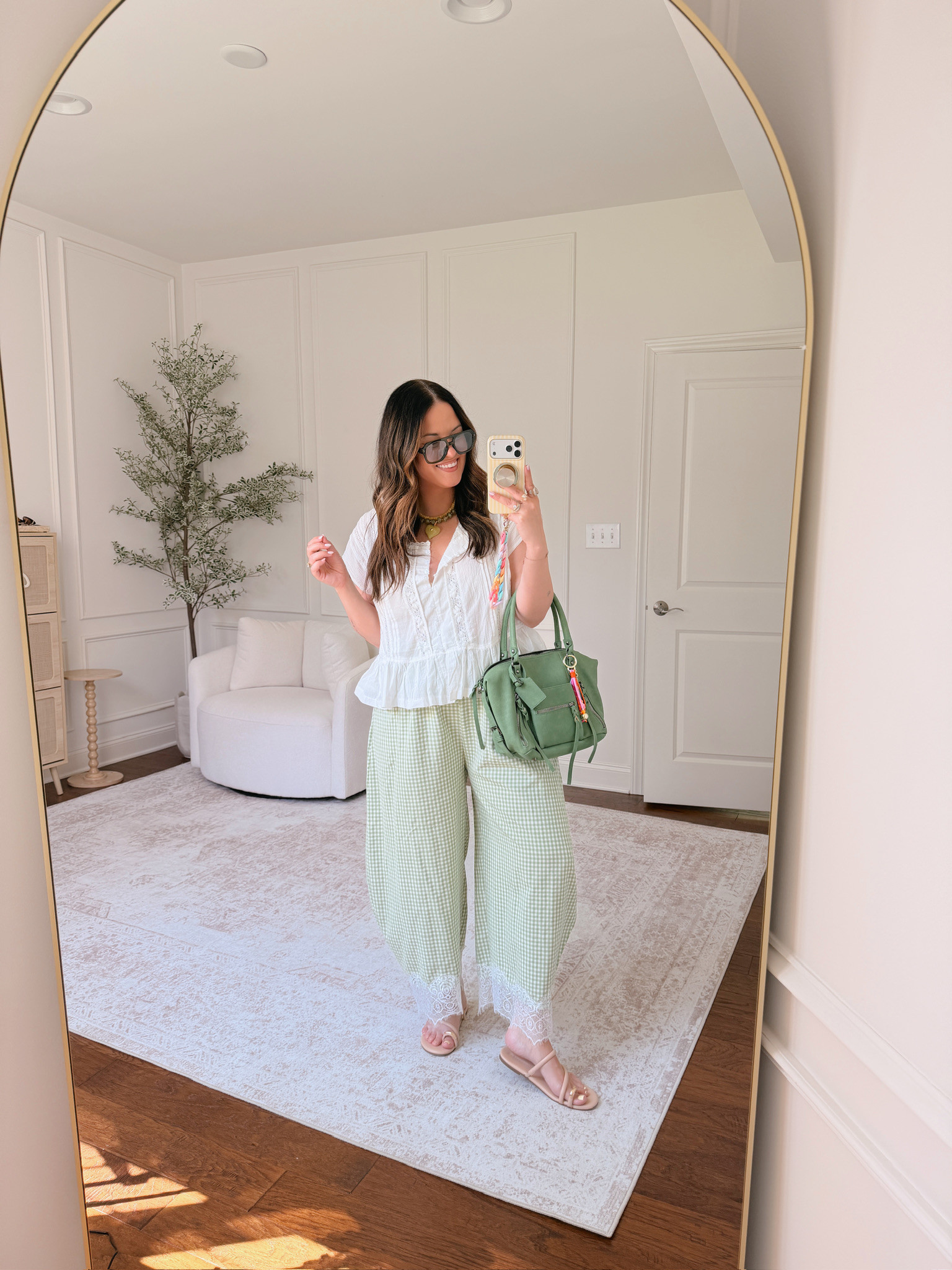 Wearing an XL in the pants and the top 

 #LTKSeasonal #LTKMidsize