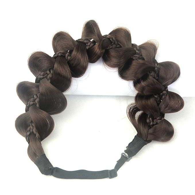 DIGUAN Kinky Gourd Synthetic Hair Braided Headband Classic Chunky Wide Plaited Braids Elastic Str... | Amazon (US)
