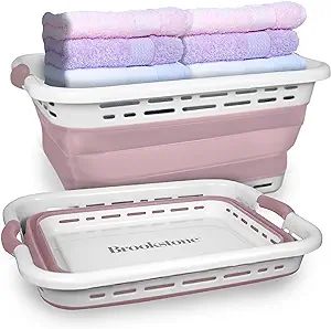 BROOKSTONE, 1 UNIT, 11 GALLONS - [OUR LARGEST BASKET EVER] 24" Collapsible Laundry Basket, Comfor... | Amazon (US)
