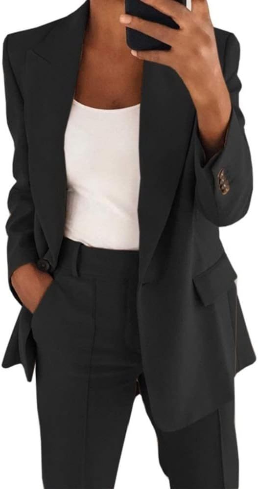 Cicy Bell Women's Casual Blazer Long Sleeve Lapel Business Work Jacket with Pockets | Amazon (US)