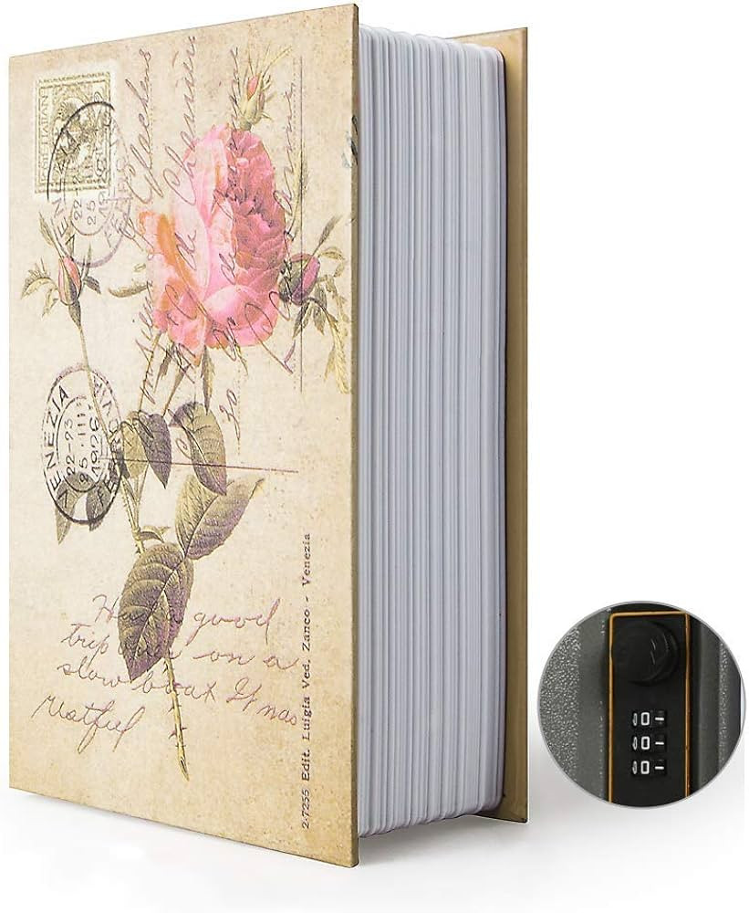 Diversion Book Safe with Security Combination Lock, Hidden Secret Storage Box, 9.5"×6"×2.2" (Ro... | Amazon (US)