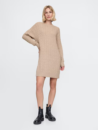 CashSoft Cable-Knit Mini Sweater Dress | Gap (US)