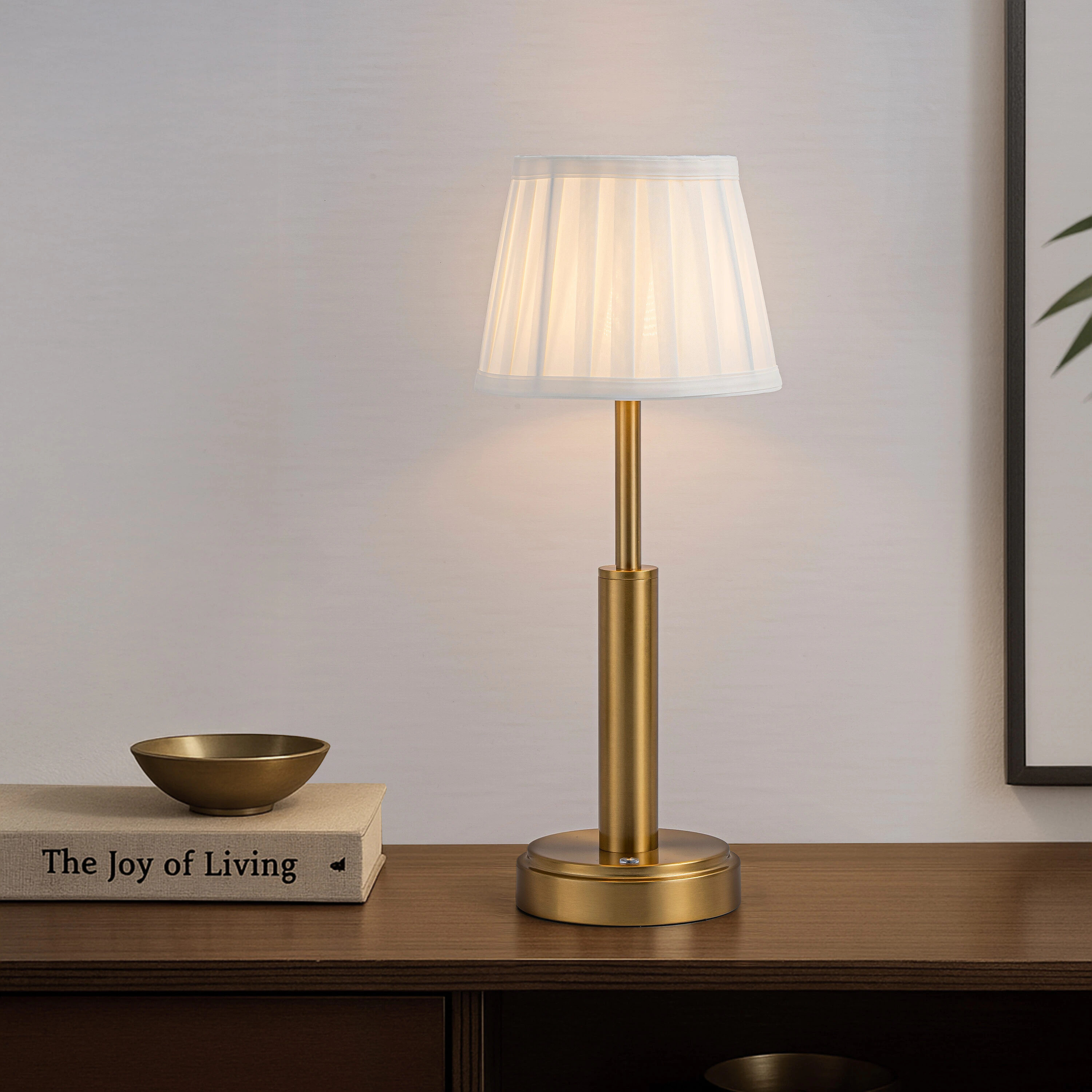 AloaDecor Lighting 5-in Copper LED Touch Table Lamp with Fabric Shade one_size | L7517T16NB10A | Lowe's