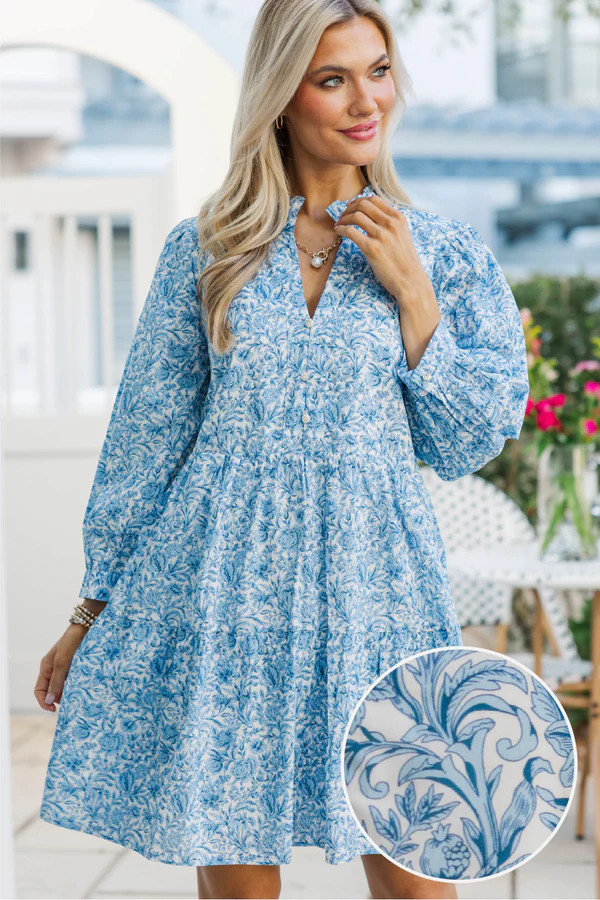 A Timeless Love Blue Toile Dress | The Mint Julep Boutique