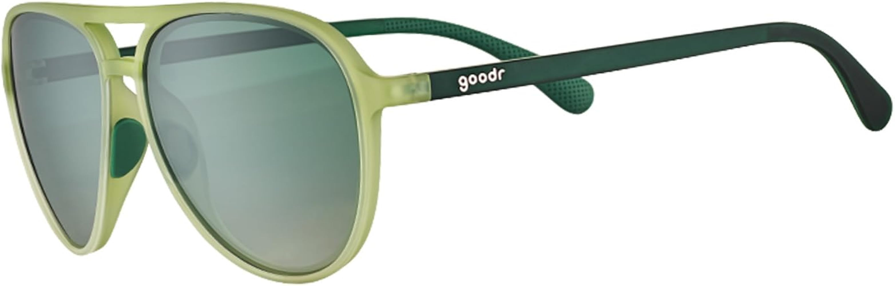 goodr Buzzed On The Tower Polarized Aviator Sunglasses Large Sized (Mach G), Green Solid Frames w... | Amazon (US)